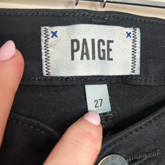 Paige Verdugo Crop Midrise Cotton Spandex Rayon Blend Black Designer Jean 27 / 4 - Picture 8 of 14